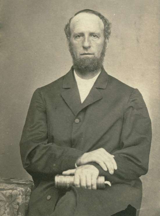 James White Portrait A black and white photograph of James White, Ellen White's husband.