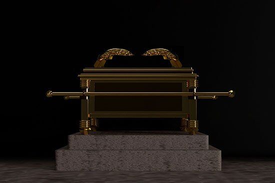 The ark of the covenant, a piece of furniture in the most holy place of the sanctuary