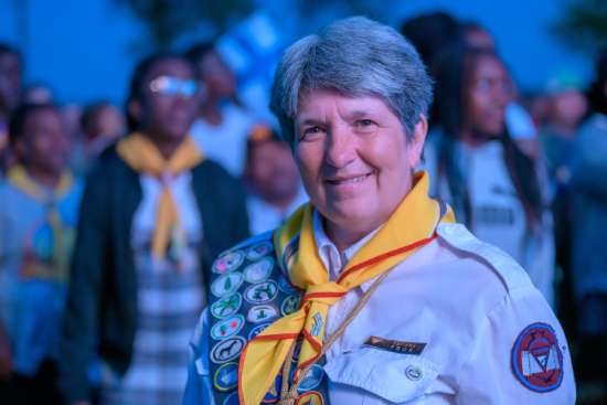 A middle-aged Pathfinder leader in full uniform