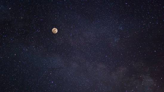 Night Sky with the Stars and Full Moon Shining A night sky dotted with stars and a full moon paint a picture of how Nicodemus came to meet with Jesus in secret—in the dead of night.