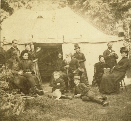Ellen White in Norway Ellen White and other Seventh-day Adventists sitting outside a big white tent at a camp meeting in Norway