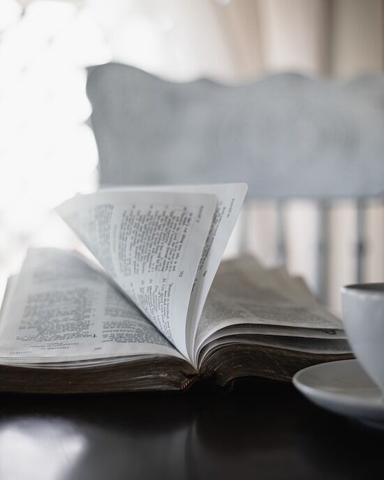 Open Bible An open Bible on a table representing spiritual health