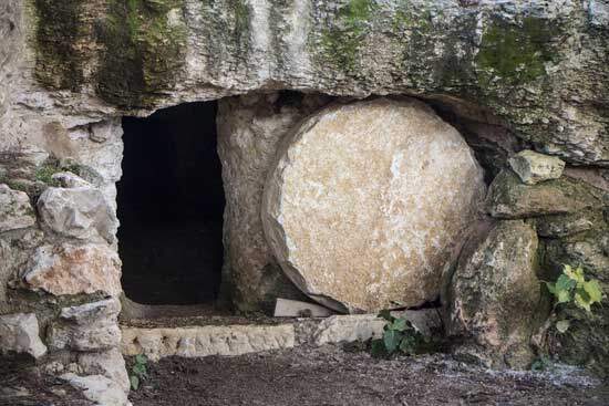 An Empty Tomb An empty tomb, symbolic of Jesus' resurrection