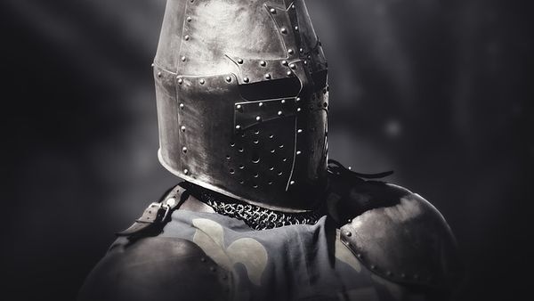 Helmet of a soldier Metal helmet protecting head, face and eyes of a soldier in battle as we study about Helmet of Salvation in Ephesians 6-17.