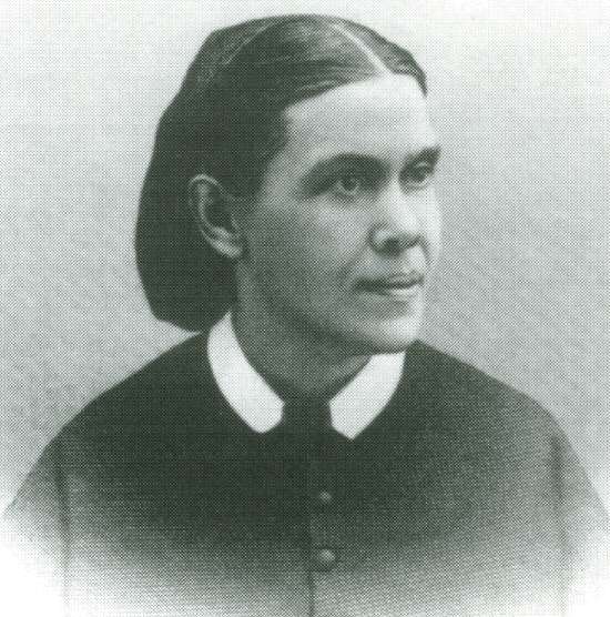 A portrait of Ellen G. White.