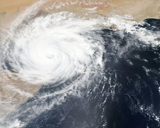 Typhoon A bird's eye view of a typhoon, a natural disaster in the last days