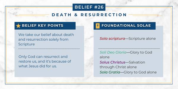 Adventist belief in death and resurrection Chart explaining how the Adventist belief in death and resurrection relates to Protestant principles.