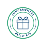 An icon of a gift box to represent the spiritual gift of prophecy, which Fundamental Belief #18 addresses.