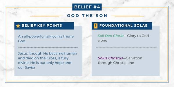 Alt image text: Chart explaining how the Adventist belief in God the Son relates to Protestant principles.