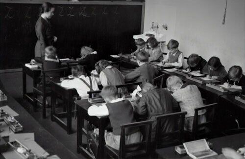 First Adventist School Classroom Inside Classroom of the First Adventist School started by Goodloe Harper Bell in Battle Creek, Michigan
