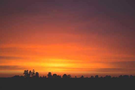 Sunset An orange sunset to end the day, just as the days of Creation were literal 24-hour days with an evening and morning