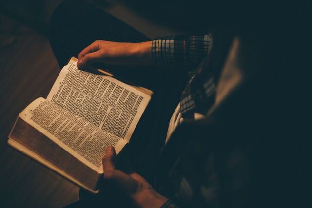 Bible study A person finding hope and comfort in Bible study