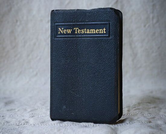 New Testament A black New Testament, like the one Joseph Bates found in his trunk
