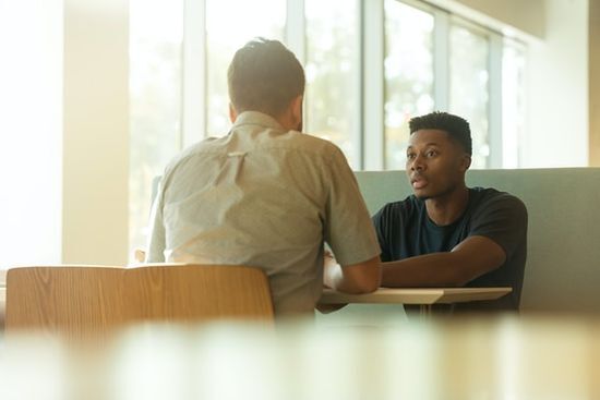 pastor counseling another man An Adventist pastor counseling a church member