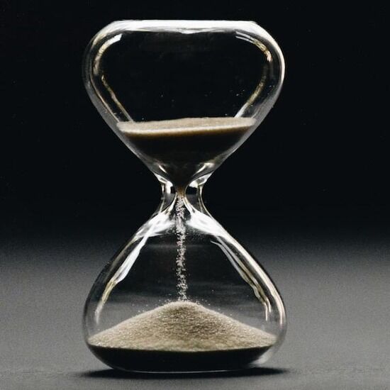 Hour glass An hour glass with sand running through it as the time before Christ's return is running out