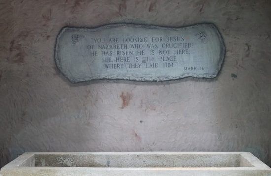 Empty Tomb of Jesus An empty tomb because Jesus Christ has risen, an account Ellen White writes about in the third book of Spirit of Prophecy