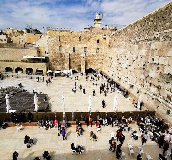 Western Wall in Jerusalem People near the Western Wall in Jerusalem