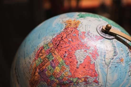 Globe with focus on north America A globe, focusing on North America