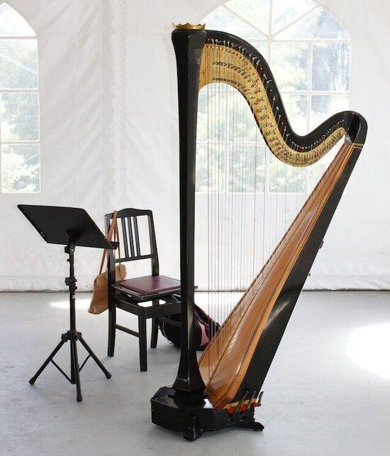 Large Harp A harp, a musical instrument that was common in the time of the nation of ancient Israel