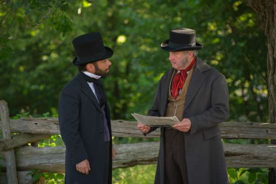 Scene from hopeful movie William Miller The actors for Joshua Himes and William Miller speak to one another in a scene of The Hopeful.