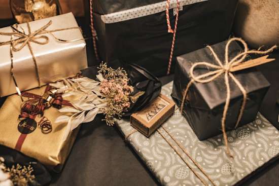Group of Gifts Several exquisitely wrapped gifts, representing spiritual gifts