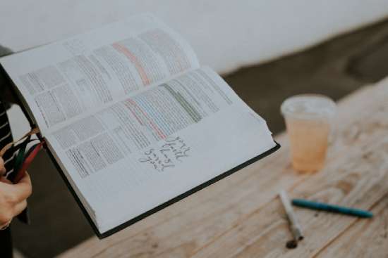 Open Bible A Bible open as someone studies it