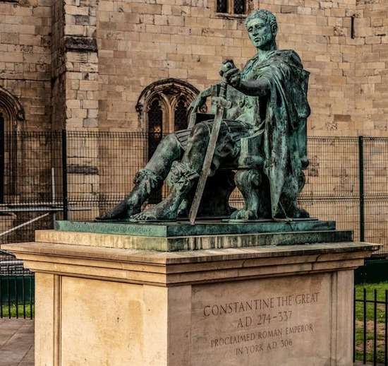 The statue of emperor Constantine A statue of Constantine the Great