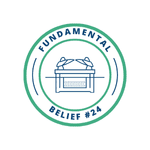 An icon of the Ark of the Covenant to represent Christ's ministry in the heavenly sanctuary,  which Fundamental belief #24 goes over.