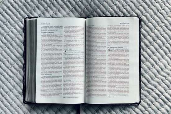 Bible Open to the Book of Luke A Bible opened to the Book of Luke.