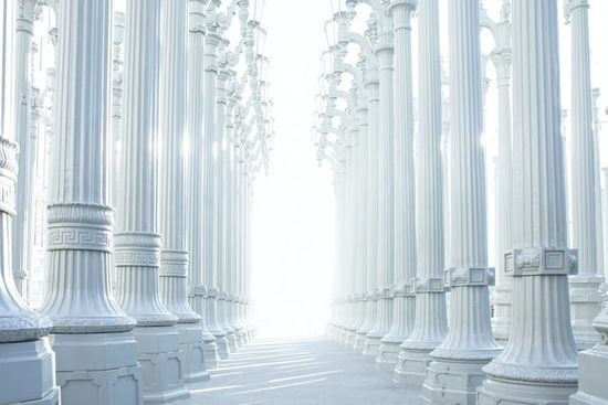 White marble columns White marble columns on either sides as light shines through them and we study about the Cleansing of Heavenly Sanctuary.