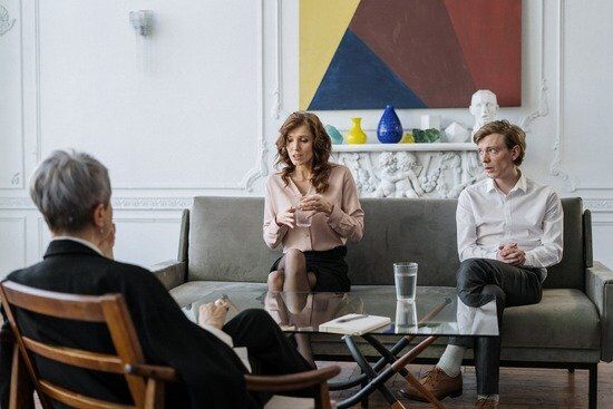 A couple at marriage counseling
