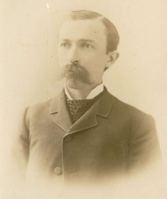 J-H-Kellogg Portrait A black and white photo of the doctor J.H. Kellogg.