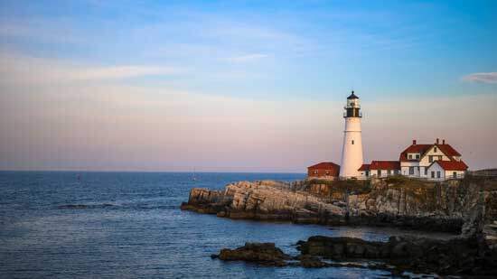 A lighthouse A lighthouse on the Atlantic coast, the area where the Puritans would have landed in America
